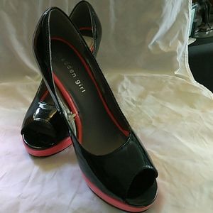 Steve Madden girl 3 color peep toe pumps 8